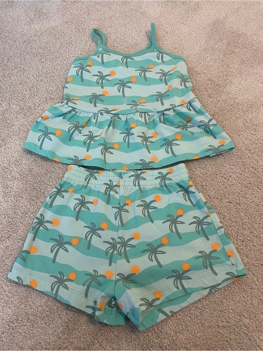 Hanna Andersson Teal Palm Tree & Sun Set